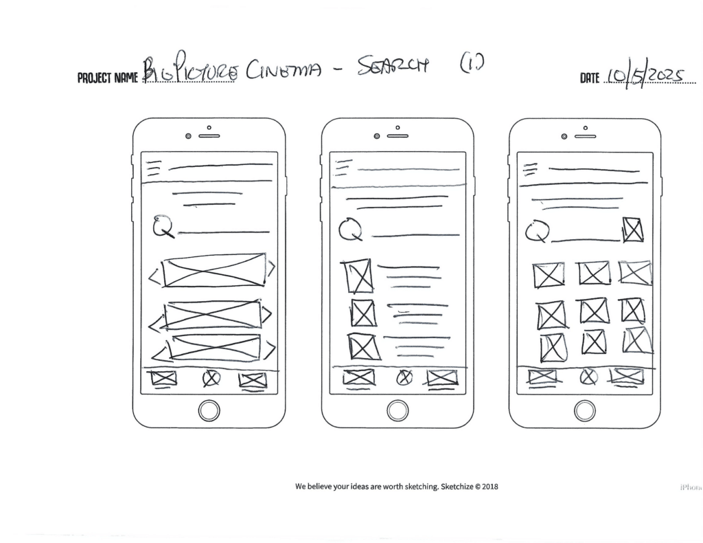 Big Picture Cinema Wireframes - Search 1