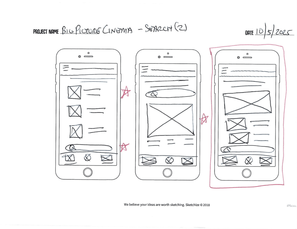 Big Picture Cinema Wireframes - Search 2